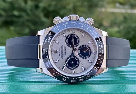 rolex daytona white gold rubber price